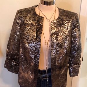 Silver/Bronze Metallic 3/4 Sleeve Jacket